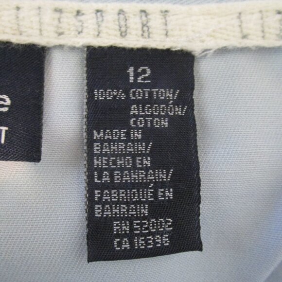 LIZ CLAIBORNE WOMENS SIZE 12 SHORTS LIGHT BLUE COTTON TWILL PLEATED TROUSER GOLF - Picture 9 of 9